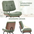 thumbnail image 5 of Dining Chairs Set of 4, Mid-Century Modern Kitchen & Dining Chairs, Fabric Upholstered Accent Chair with Metal Legs, Walnut Style Armless Side Chairs for Guest Reception Waiting Room, Green, 5 of 8