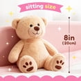 thumbnail image 4 of LotFancy Teddy Bear Stuffed Animals, Soft Plush Bear with Footprints, 10 in Plush Toy Gifts for Kids Girls, 4 of 7