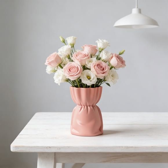 Weloille Large Plastic Vase 1 Piece, Modern Artistic Decorative Flower Container, Shatterproof Sturdy Ornament, for Wedding Centerpieces, Dining Table, Living Room and Office Decor