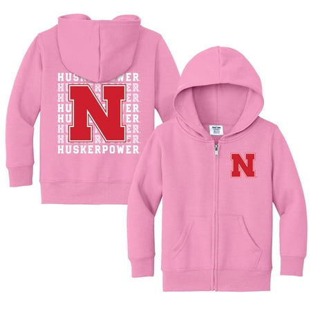 Toddler Chad & Jake Pink Nebraska Huskers Retro Full-Zip Hoodie