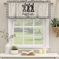 thumbnail image 2 of 2 Pack Valances for Window, Black Grey Easter Short Curtains for Kitchen Bedroom Living Room, Polka Dot Bunny Spring Vintage Plaid Checkered Small Window Treatment Valance Drapes 42 x 12 Inch, 2 of 8