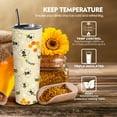thumbnail image 4 of Bee Tumbler With Lid and Straw Bee Mug Bee Happy Coffee Mug Cup Honey Bee Gifts for Women Daisy Flowers and Bee Decor, 4 of 6