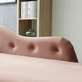 thumbnail image 3 of 60" Velvet Multifunctional Storage Chaise Lounge, Long Lounger with Buttons Tufted Nailhead Trimmed, Upholstered Lounge Chair Indoor with Solid Wood Legs and 1 Pillow, Sleeper Sofa, Rose, 3 of 6