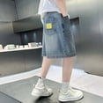 thumbnail image 2 of Whouriu Boys Loose Fit Bermuda Shorts Lightweight Pull-On Baggy Denim Shorts, Sizes 4-14, 2 of 8