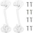thumbnail image 1 of 2 Pieces Barn Door Latches, Door Closing Hook, Stainless Steel Window Catch With Screws For Door Window, Door, Barn (white), 1 of 5