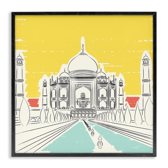 Stupell Industries Modern Taj Mahal Architecture Black Framed Giclee Art, 12 x 12, by Pragya Kothari