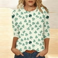 thumbnail image 4 of Zedker Plus Size St Patricks Day Shirt for Women 2026 Casual 3/4 Sleeve Irish Shirts Funny Saint Patrick's Tunic Tops, 4 of 7