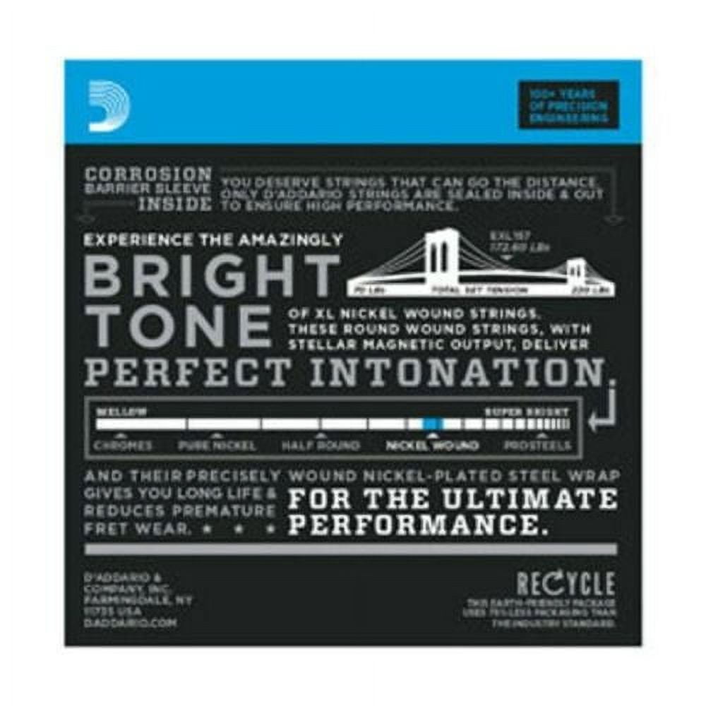 D'Addario Baritone Electric Guitar Strings EXL157 3 SETS Medium