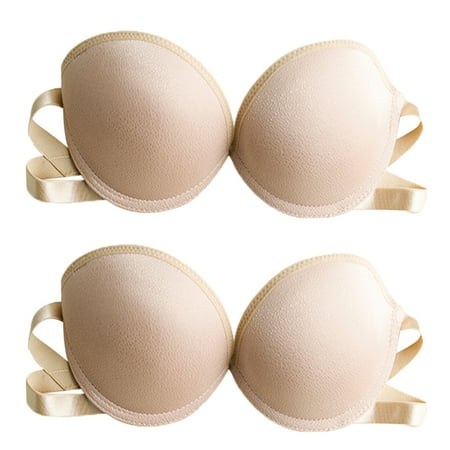

Clearance! Women s Strapless Full Busted Invisible Bra 2 Packs Beige 36/80ABC