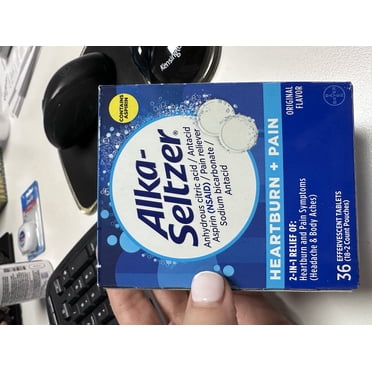 Alka-Seltzer Original Effervescent Headache Pain Relief Tablets, 36 Count