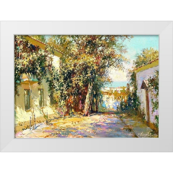 Obuchovsky, Yury 14x11 White Modern Wood Framed Museum Art Print Titled - Street in Feodosia