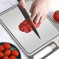 thumbnail image 7 of Multifunctional Kitchen Cutting Board with Knife Sharpener and Dual Sides for Raw and Cooked Foods, Safe Hygienic Prep with Juice Groove and Garlic Crusher for Home(Black),Ccwuwei, 7 of 7