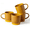 Cinnamon Brown, variant on Famiware Constellation 13 oz Stoneware Coffee Mug Set of 4, White