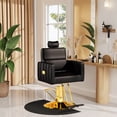 thumbnail image 3 of Baasha Comfortable Reclining Salon Chair with Removable Headrest,Gold Stylist Salon Chair Black Barber Chairs Weight Capacity up to 440 lbs, 3 of 9