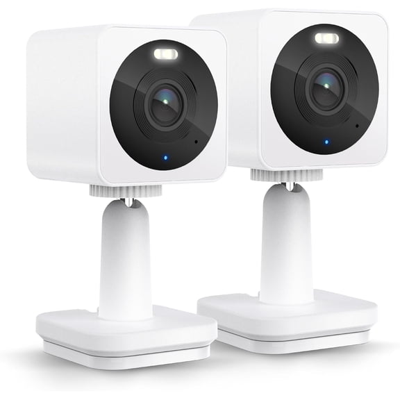 Restored Wyze Cam OG 1080p Indoor and Outdoor Smart Security Camera with Color Night Vision and Spotlight,2 Pack (B Grade)