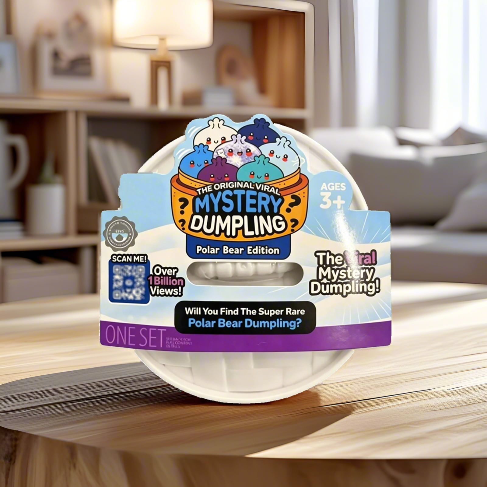 Dumpling Squishy Toy Mystery Steamer Basket Sensory Fidget Polar Bear Edition Cute Squeeze Stress Relief Toy for Collection & Gifting A102