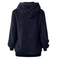 thumbnail image 4 of Clearance！Sherpa Hoodie for Women Quarter Zip Sweatshirts Fuzzy Fluffy Hooded Sweatshirt Teddy Fleece Sweatshirts Pullover with Pocket Casual Loose Plain Solid Lightweight Coats, 4 of 5