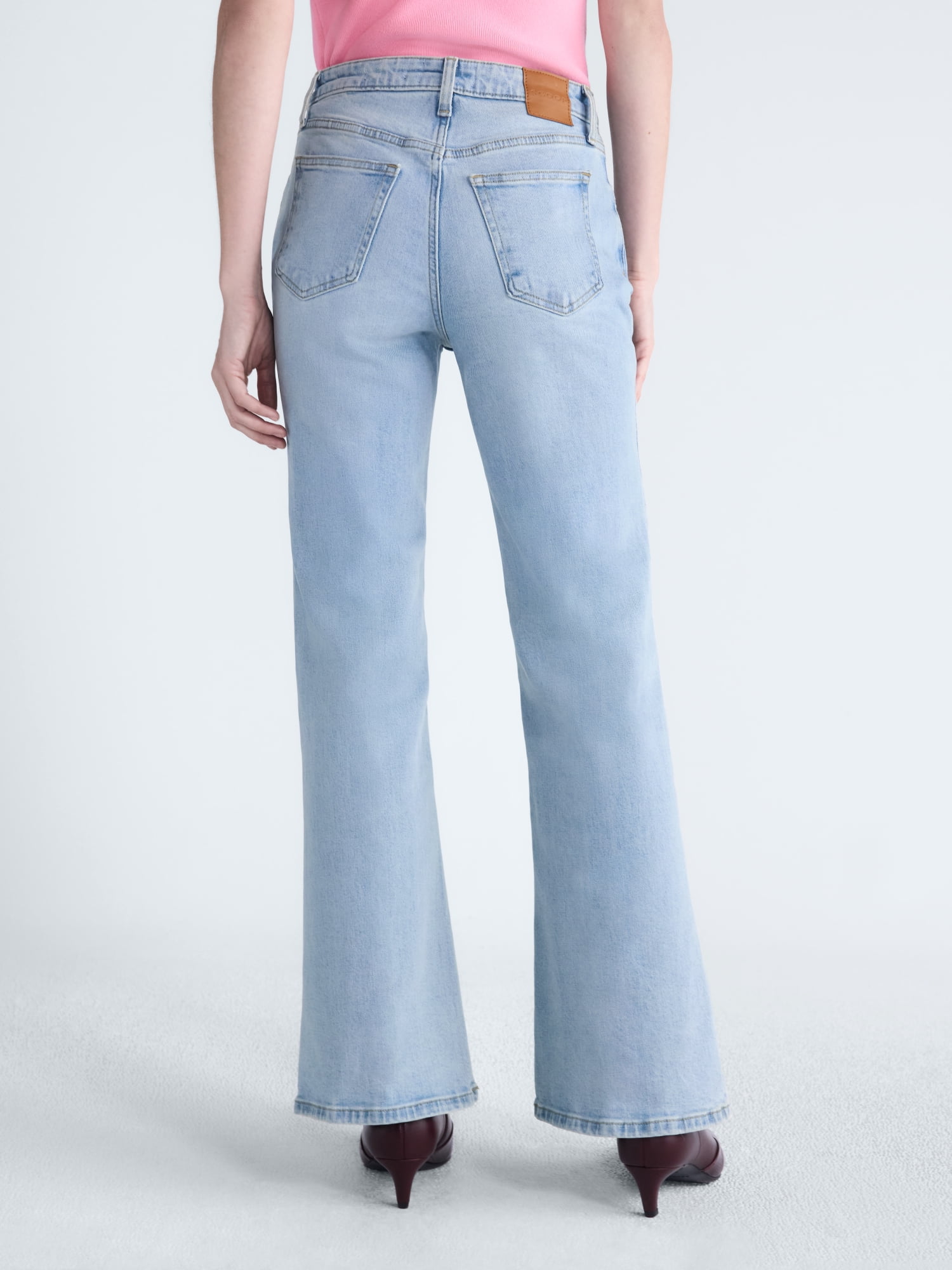 Scoop Women’s and Women’s Plus High Rise Creased Flare Jeans, 30'' Inseam, Sizes 0-28W