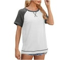 thumbnail image 5 of HOMBOM Womens Blouses and Tops Dressy Crew Neck Short Sleeve White Solid T-Shirt Top Sexy Going Out Tops XL, 5 of 6