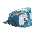 thumbnail image 2 of Yingyy Surgery Caps Doctors Adjustable Breathable Dull Polish Button Professional Chic Various Patterns Multifunctional Operating Hats BLue Polar Bear, 2 of 8