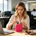 thumbnail image 6 of Dongrere Mini Silicone Makeup Case, Portable Zipper Cosmetic Holder with Wrist Strap, Portable Makeup Bag Coin Purse for Women Men, 4x4.6 Inch, Hot Pink, 6 of 6