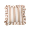 thumbnail image 2 of Throw Pillow Cover, Striped Throw Pillow, Decorative Throw Pillow Covers, Throw Pillow Covers for Couch, Ruffled Edge 18X18 Inch Soft Removable Cover for Couch Beds and Everyday, 2 of 9