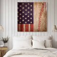 thumbnail image 4 of American Flag Vintage Wall Art Painting on Canvas, Farmhouse Baseball Blue Red Canvas Art Home Prints Wall Art Framed Modern Artwork for Living Room Bedroom Wall Decor 12x12in, 4 of 9
