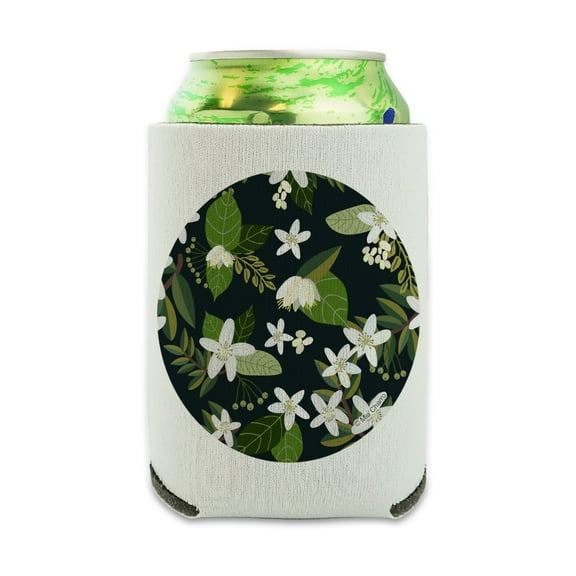 Jasmine Flowers Can Cooler - Drink Sleeve Hugger Collapsible Insulator - Beverage Insulated Holder