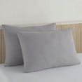 thumbnail image 3 of Melissa Linen Bed Sheets, Deep Pocket Sheets, Set of 4 Natural Cotton, Flat & Fitted Sheets and 2 Pillowcases, Silver Gray, 3 of 6