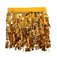 thumbnail image 4 of IWRICH Women's Sequin Skirt Sparkle Stretchy Bodycon Mini Party Glitter Skirts Gold One Size, 4 of 4