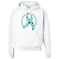 thumbnail image 2 of Inktastic Ovarian Cancer Awareness Teal Ribbon Made of Hearts Adult Hoodie Sweatshirt, 2 of 4