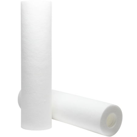 Acrylic Sump Filtration Systems 2-Pack Compatible GE GXWH20S Polypropylene Sediment Filter - Universal 10-inch 5-Micron Cartridge for GE SINGLE SUMP WHOLE HOME FILTRATION SYSTEM - Denali Pure Brand ()
