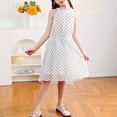 thumbnail image 2 of V.&GRIN Girls Dress 7-8 White Halter Sleeveless Summer Sundress Smocked Waist Off-Shoulder Big Girls Clothes, 2 of 5