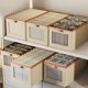 thumbnail image 3 of Caja de almacenamiento de lino y algodón con ventana de tela, armario, almacenamiento y arreglo, caja de almacenamiento de ropa grande, juguetes plegables, 1 ud., 3 of 4