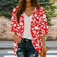 thumbnail image 2 of successthop Womens Cover Up Spring Casual Open Front Cardigan Holiday 3/4 Sleeve Knitwear Floral Beach Clothes Green 2XL, 2 of 7