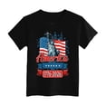 thumbnail image 4 of Toddler Girl's USA 250th Anniversary T Shirt Patriotic American Flag Eagle Print Sleeve Tops Soft Casual Tee for 1776-2026 US 250 Years Gifts Gibobby,11-12 Years,Black, 4 of 5