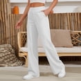 thumbnail image 6 of DORKASM Linen Pants for Women Straight Leg Causal Lounge Pants High Waist Beach Loose Fit Vocation Trousers 2026 Trendy with Pockets White 2XL, 6 of 6
