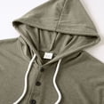thumbnail image 6 of HOOMEUMY Sweatshirts for Men Spring Long Sleeve Hooded Lightweight Solid Color Comfy Button Drawstring Hooded Sports Shirts Pullover (Khaki,XXL), 6 of 8