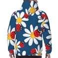 thumbnail image 7 of Naloa Daisies With Ladybugs Men's Casual Hooded Collar Drawstring Hoodies Pullover Sweatshirts Casual Long Sleeve Shirts-3X-Large, 7 of 7