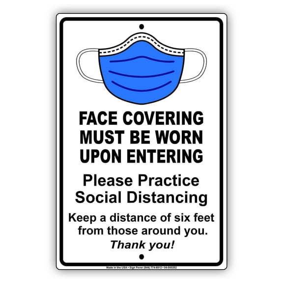 Practice Social Distancing Keep A Distance Of Six Feet Protect Your Business, Home & Colleagues Aluminum Metal Sign 18"x24"