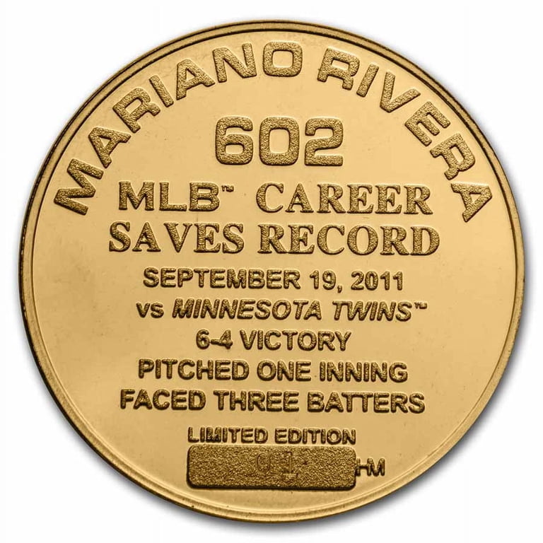 1.5 oz Gold Round - Highland Mint - Mariano Rivera Saves Leader 