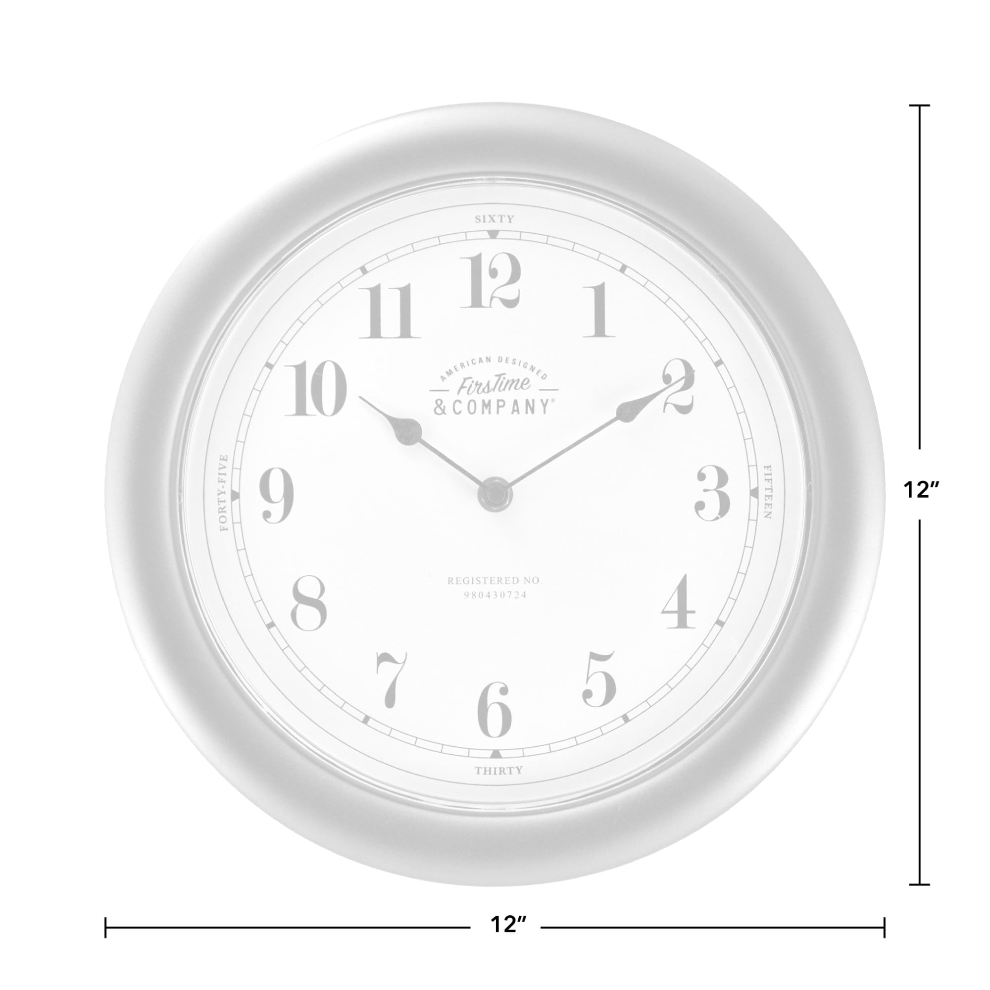 FirsTime & Co.® Nickel Homestyle Wall Clock, Modern, Analog, 12 x 2 x 12 in