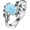Larimar, variant on Turquoise Ring for Women 925 Sterling Silver Bohemian Western Oval Leaf Design