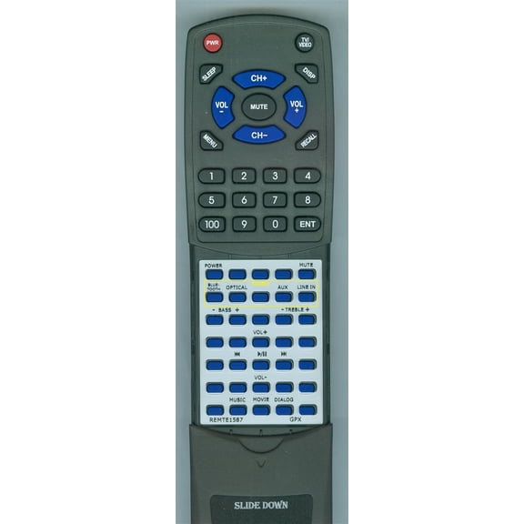 Replacement Remote for GPX REM-TE1587, TE3215B