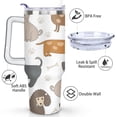 thumbnail image 3 of Paw Print Dog Lovers Tumbler 40oz - Vacuum Insulated Coffee Cup with Handle & Straw- Cute Gift for Female Dog Owners, 3 of 7