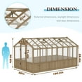 thumbnail image 2 of VEIKOUS 16ft x 8ft Outdoor Wood Walk-in Greenhouse W/ Adjustable Roof Vent and Lockable Door for Garden, Backyard, 2 of 15