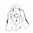 thumbnail image 2 of Paschke, Chris 26x26 Black Ornate Wood Framed with Double Matting Museum Art Print Titled - Line Dog Bloodhound I, 2 of 4