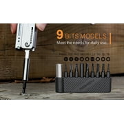 Roxon Spring Assisted Mini Multitool - 13-in-1 Folding Scissors with 9pc Bits Set - Pocket Tool