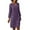 Purple, variant on HONHUZH Womens Plus Size Wedding Guest Dresses Cotton Liene Dress Solid Dress With Pocket Loose Dress