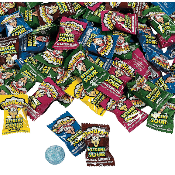 WarHeads Sour Hard Candy Bulk – 1 lb. Bag, 117 Pc. – Assorted Extreme Fruit Flavors, Gluten-Free & Fat-Free